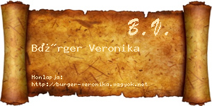 Bürger Veronika névjegykártya