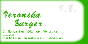 veronika burger business card